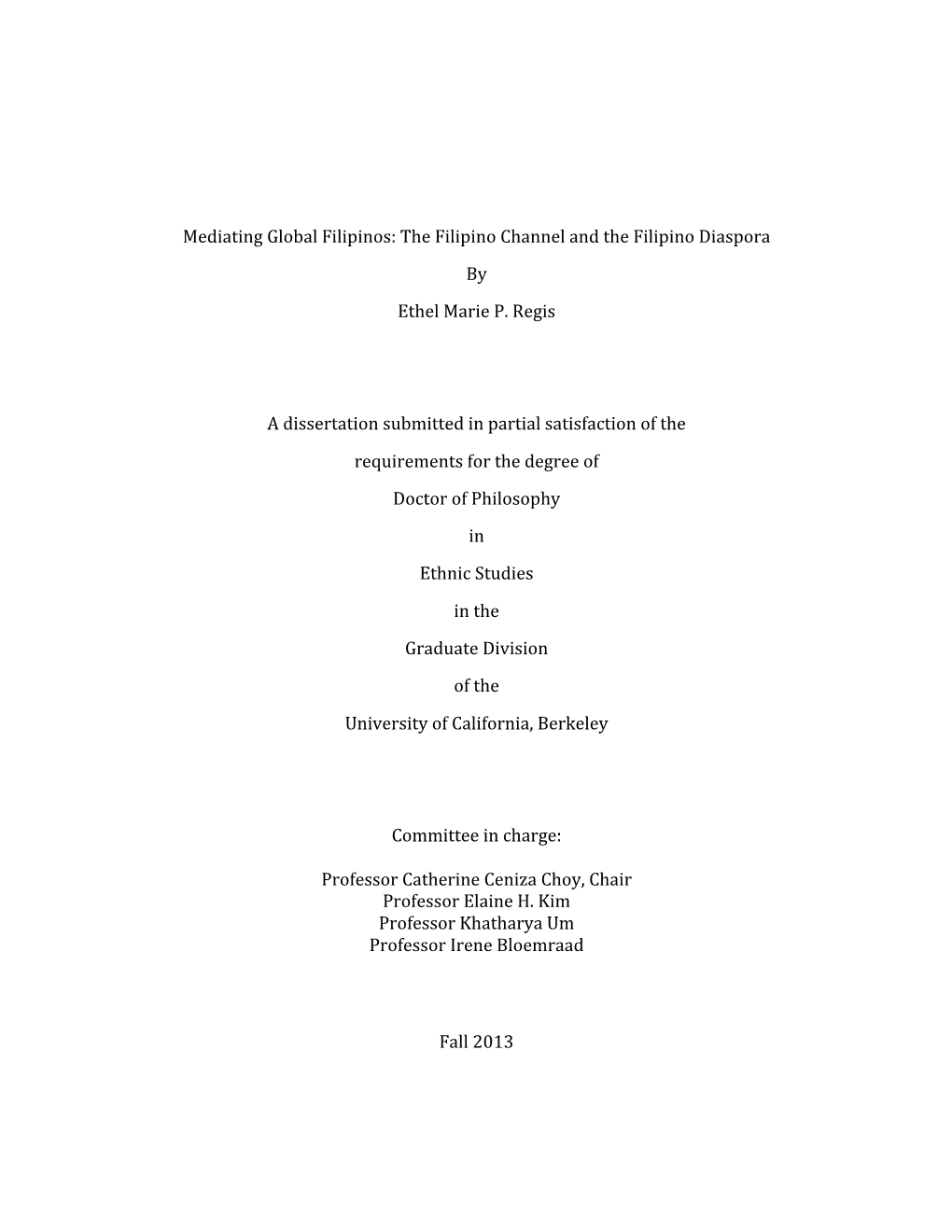 The Filipino Channel and the Filipino Diaspora by Ethel Marie P