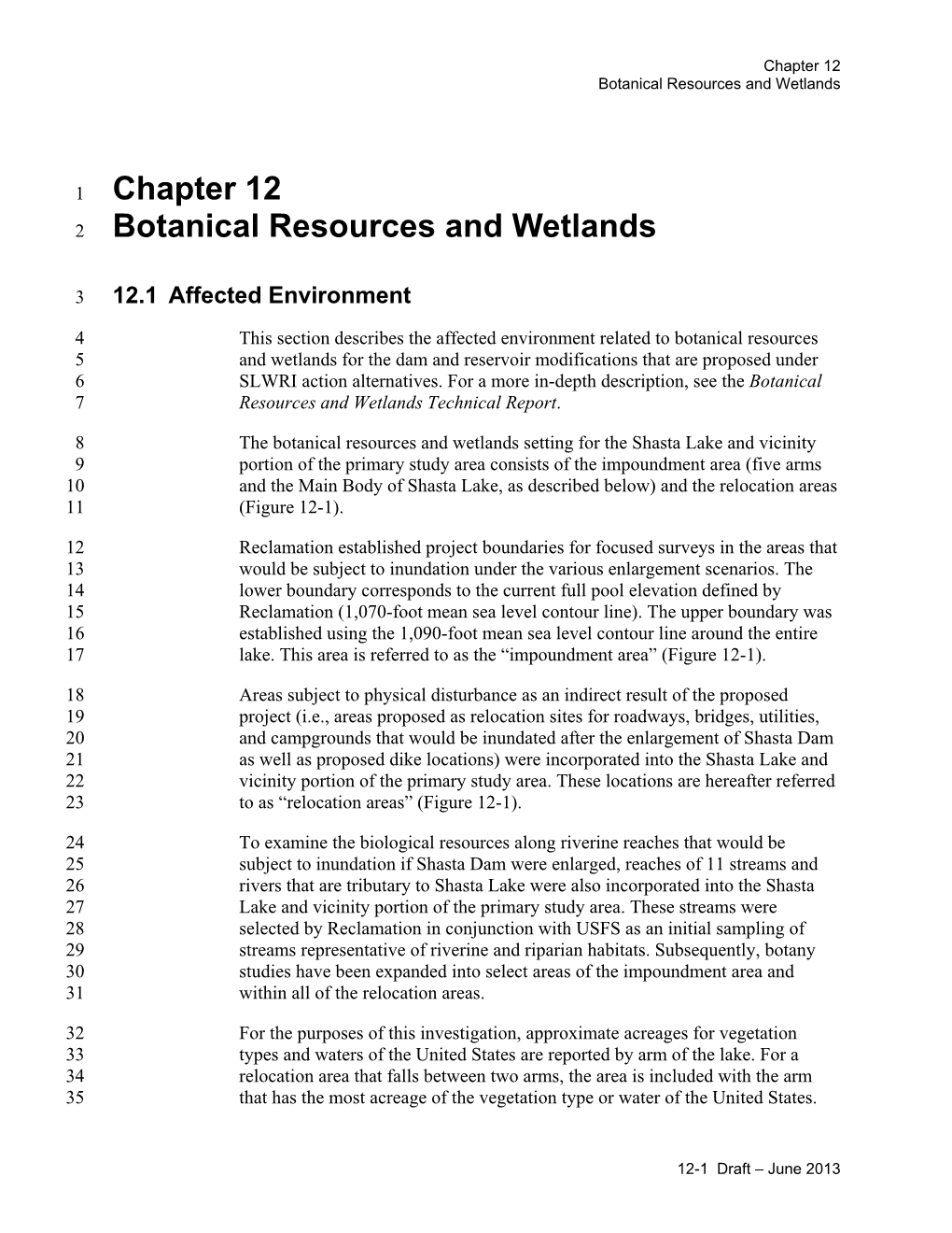 Botanical Resources and Wetlands