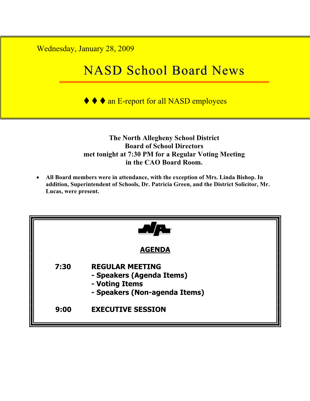 NASD School Board News