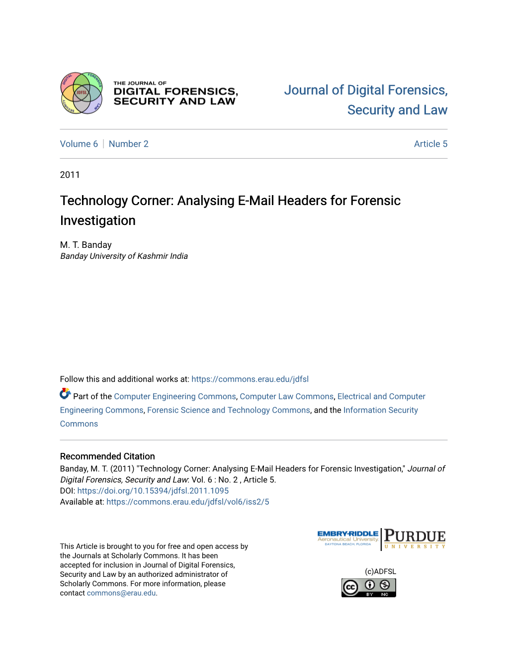 Analysing E-Mail Headers for Forensic Investigation