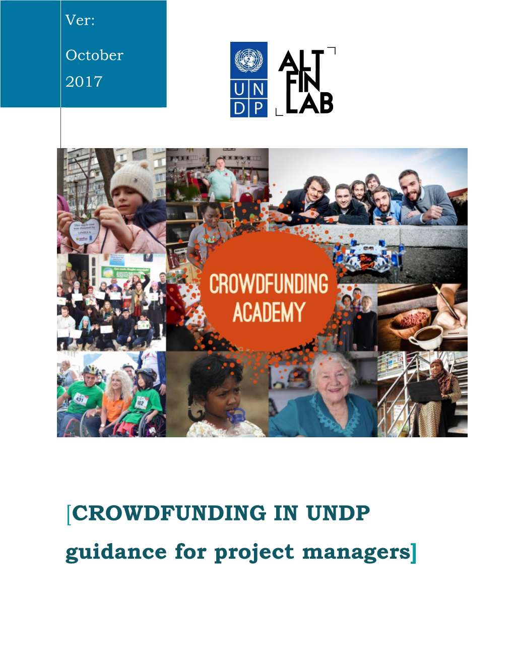 CROWDFUNDING in UNDP Guidance for Project Managers]