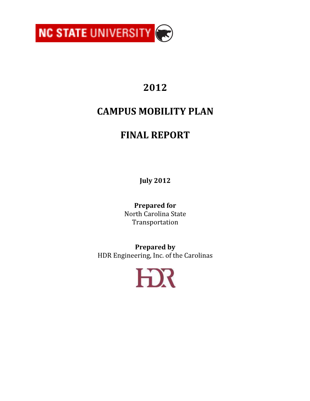 2012 Campus Mobility Plan Final Report