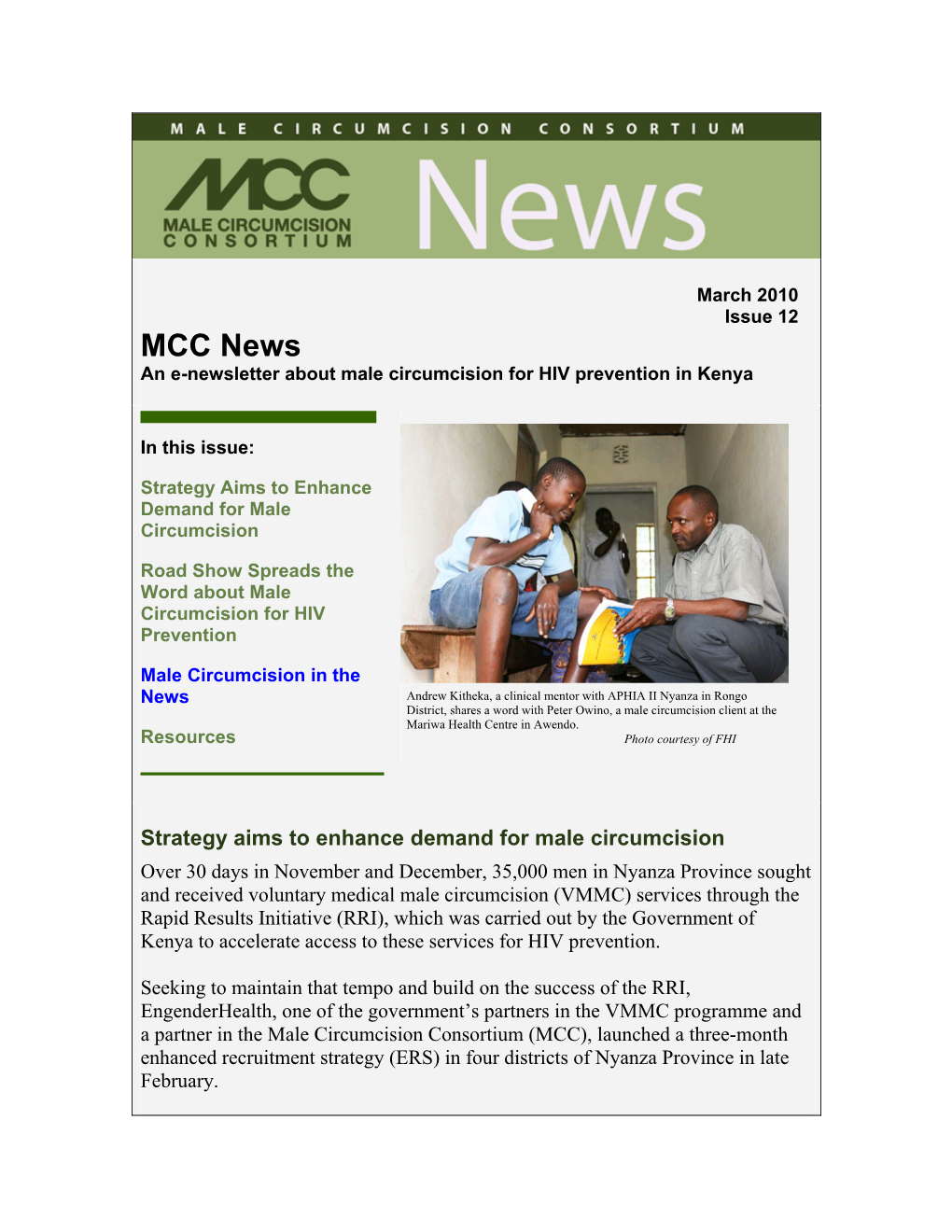 MCC Newsletter