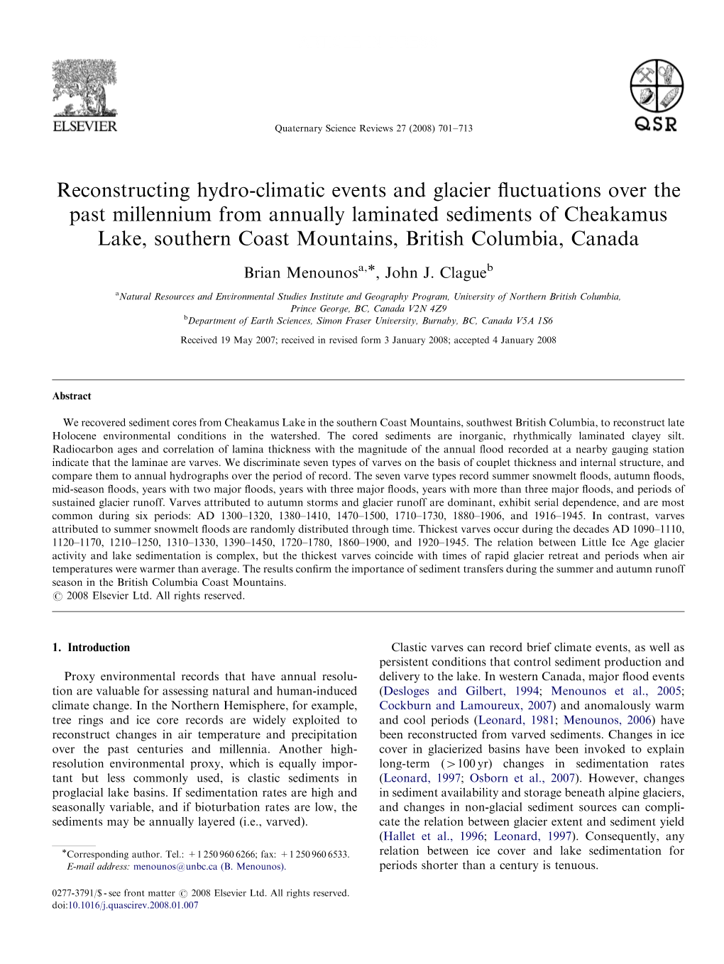 Reconstructing Hydro-Climatic Events and Glacier Fluctuations Over The