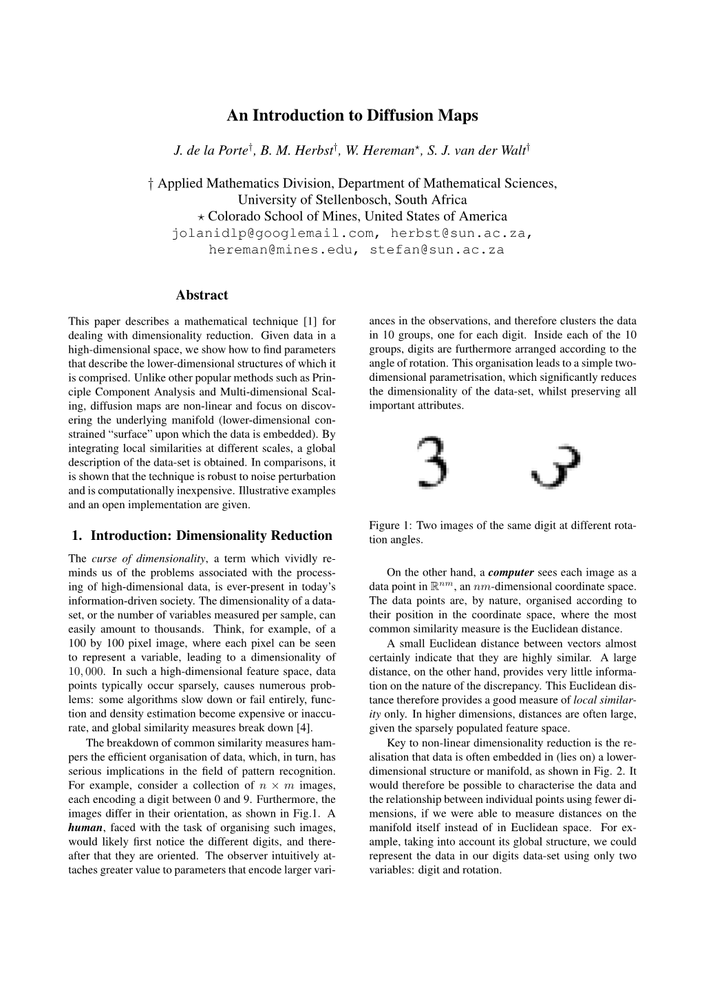 An Introduction to Diffusion Maps