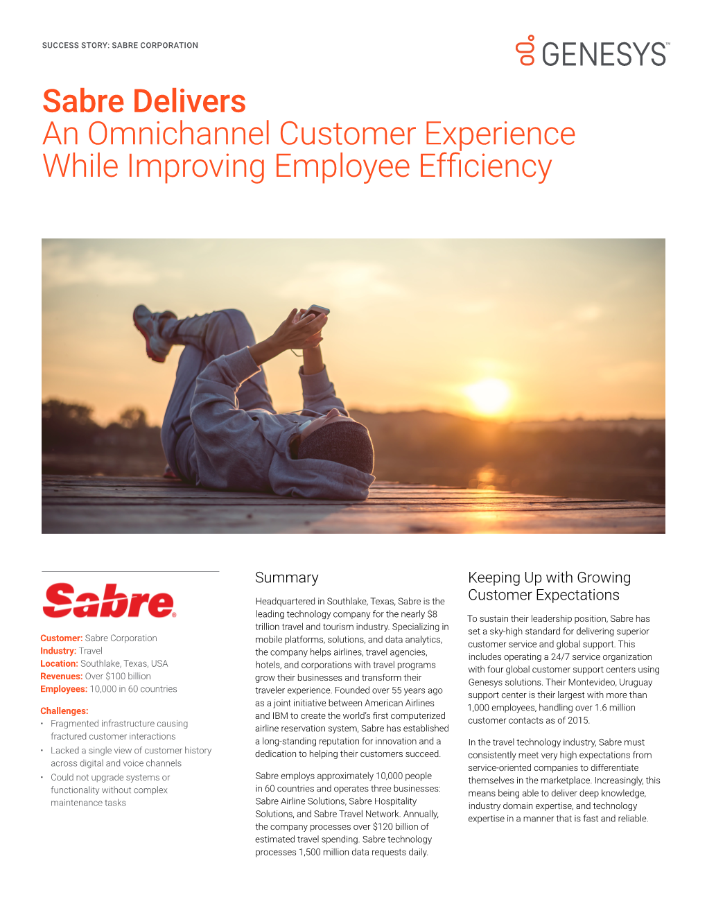 Sabre Delivers an Omnichannel Customer Experience While Improving Employee Efficiency