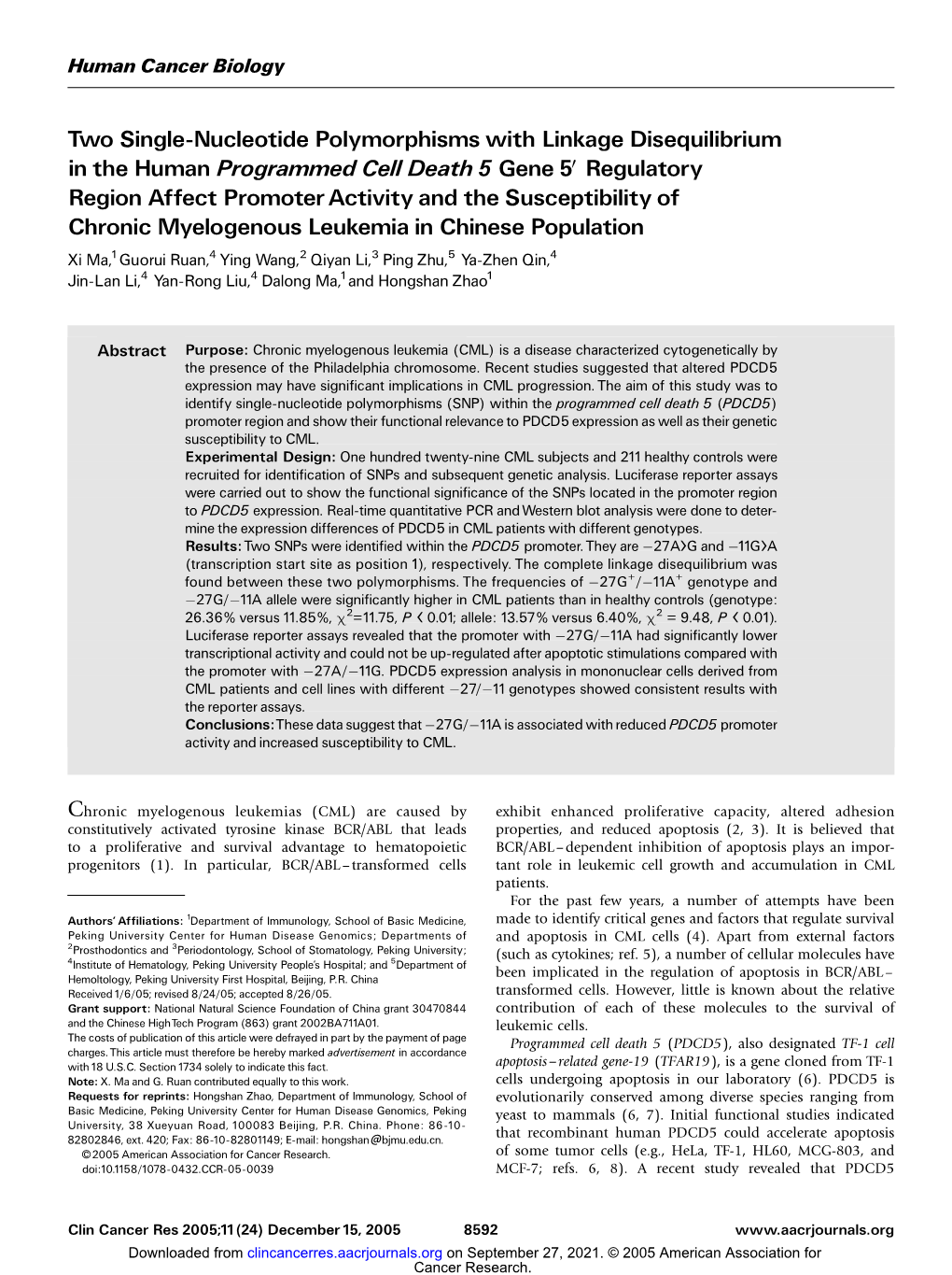 Two Single-Nucleotide Polymorphisms with Linkage