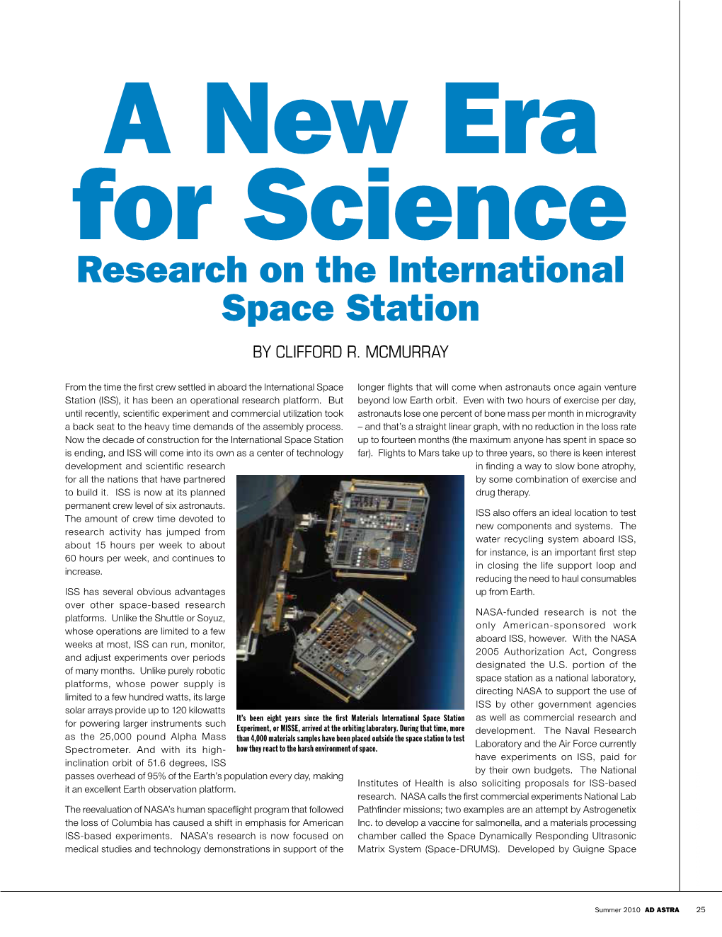Research on the International Space Station by Clifford R