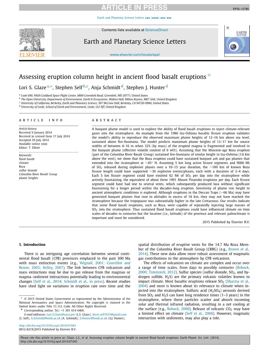 Assessing Eruption Column Height in Ancient Flood Basalt Eruptions