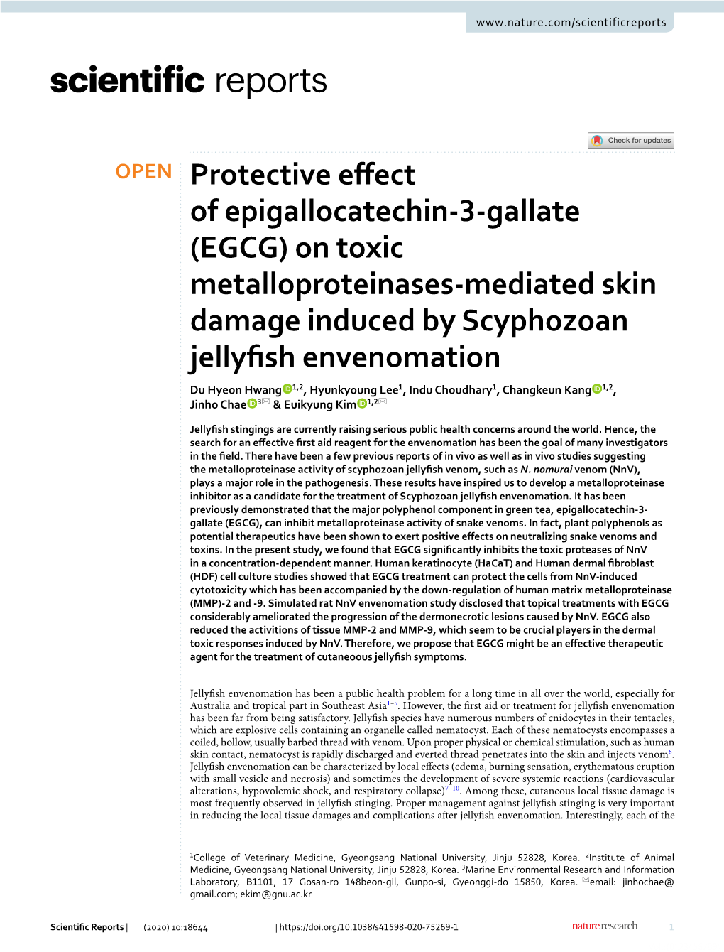 On Toxic Metalloproteinases-Mediated Skin Damage Induced By