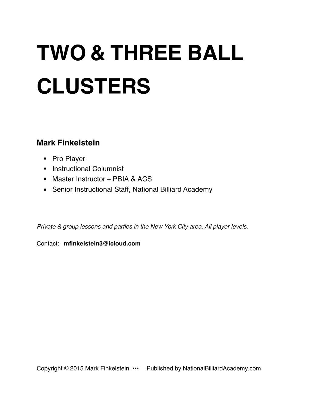 Mark Finkelstein's Collection of Cluster Shots