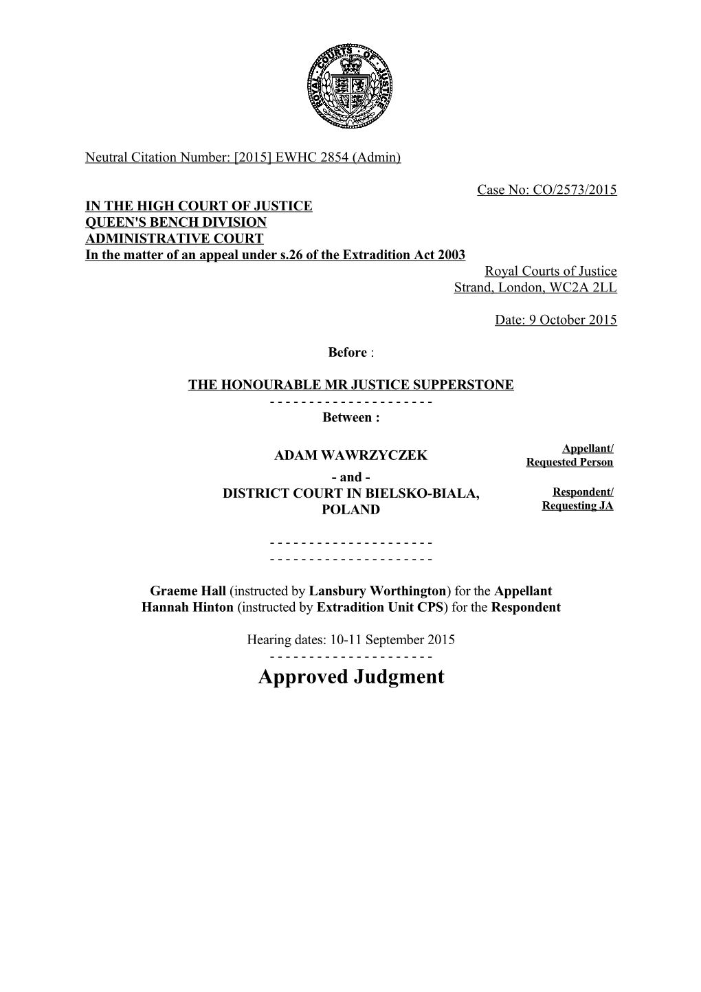 High Court Judgment Template s19