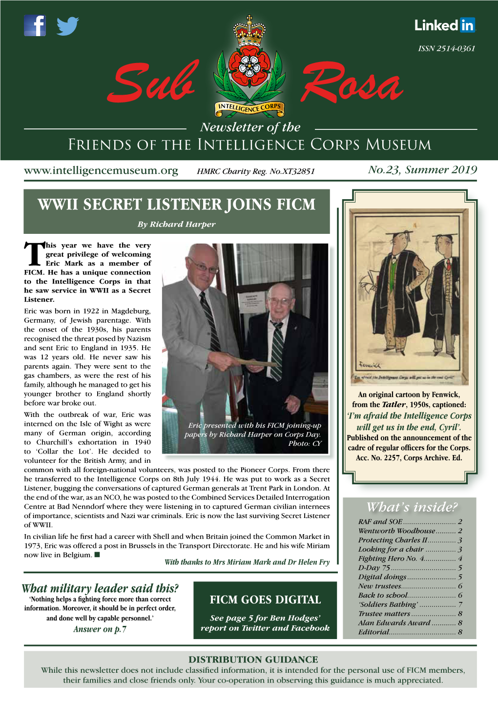 WWII SECRET LISTENER JOINS FICM by Richard Harper