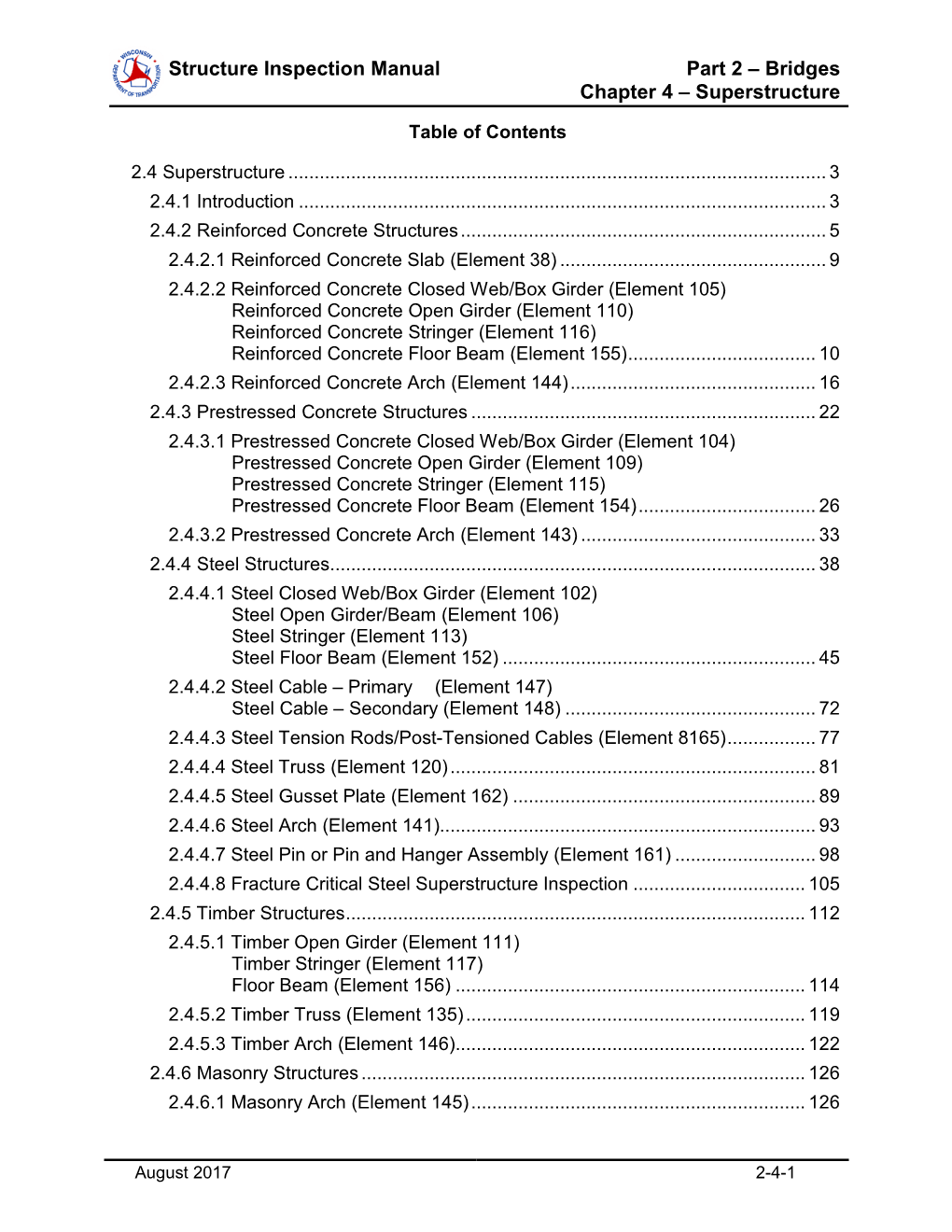 Structure Inspection Manual Part 2 – Bridges Chapter 4 – Superstructure