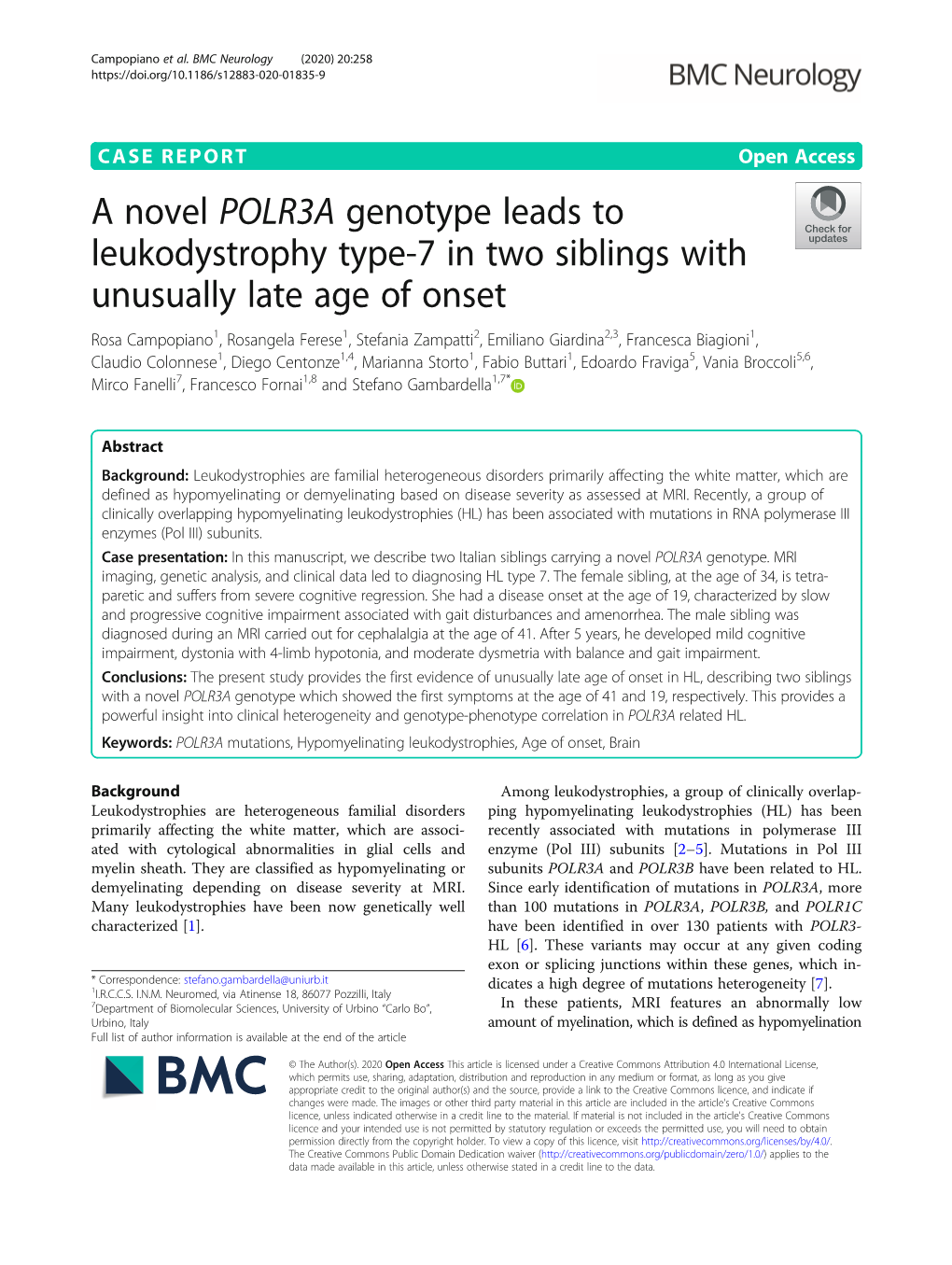 A Novel POLR3A Genotype