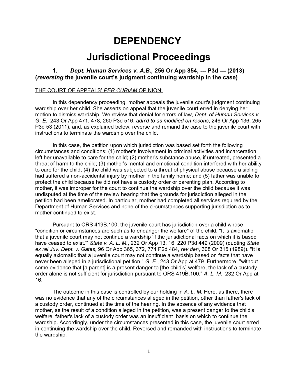 Jurisdictional Proceedings