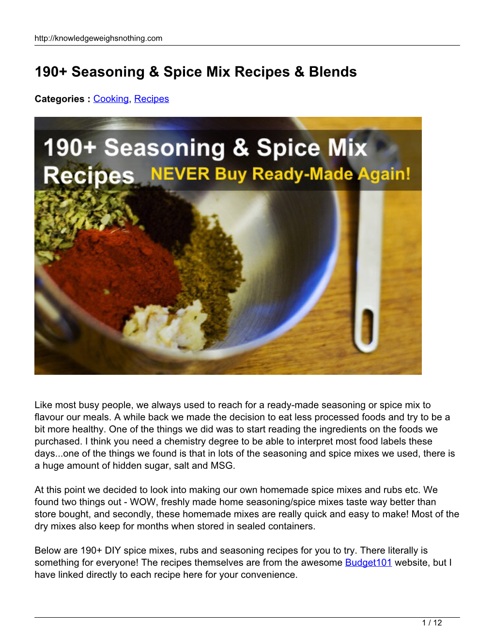 190+ Seasoning & Spice Mix Recipes & Blends