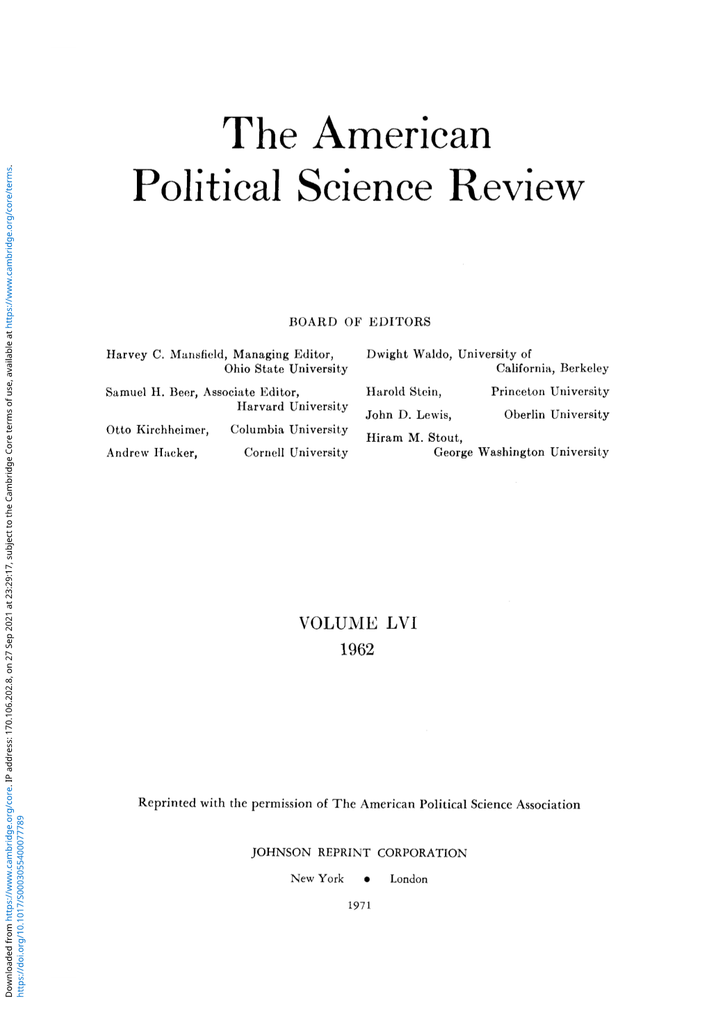 The American Political Science Review