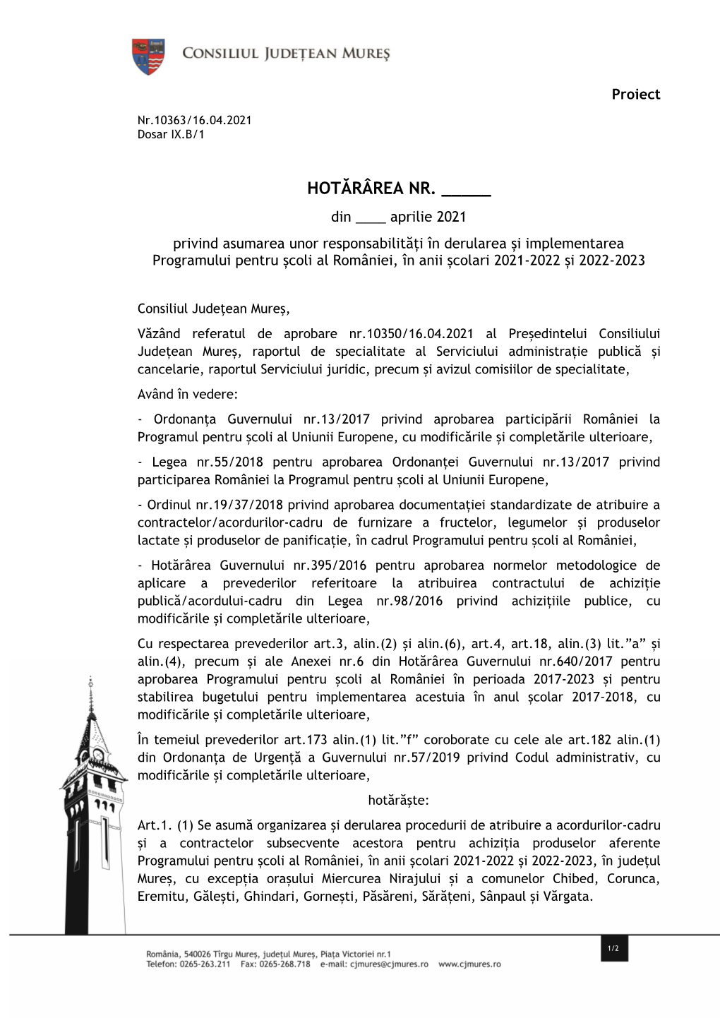 13. Proiect De Hotărâre Privind Asumarea Unor Responsabilități În