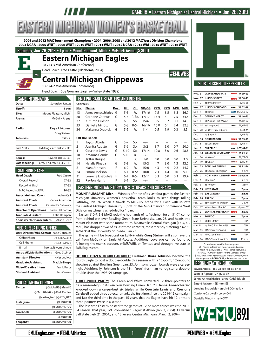 Eastern Michigan Eagles Central Michigan Chippewas