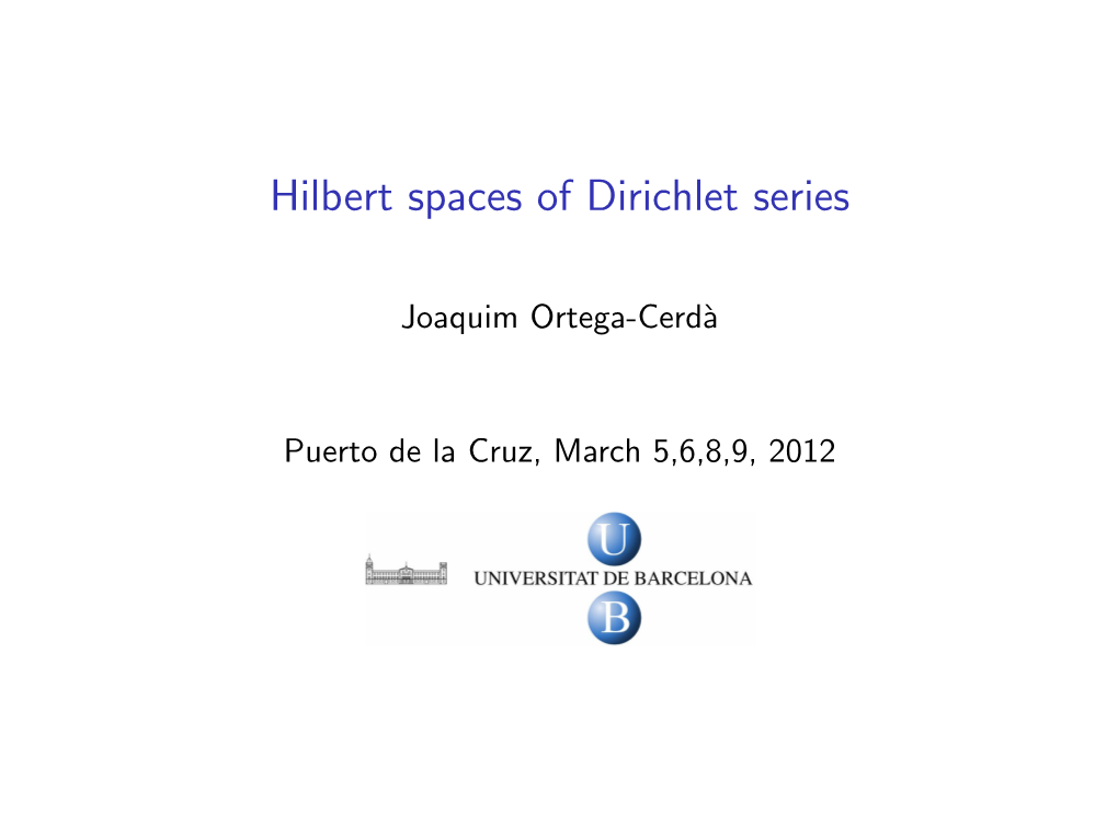 Hilbert Spaces of Dirichlet Series