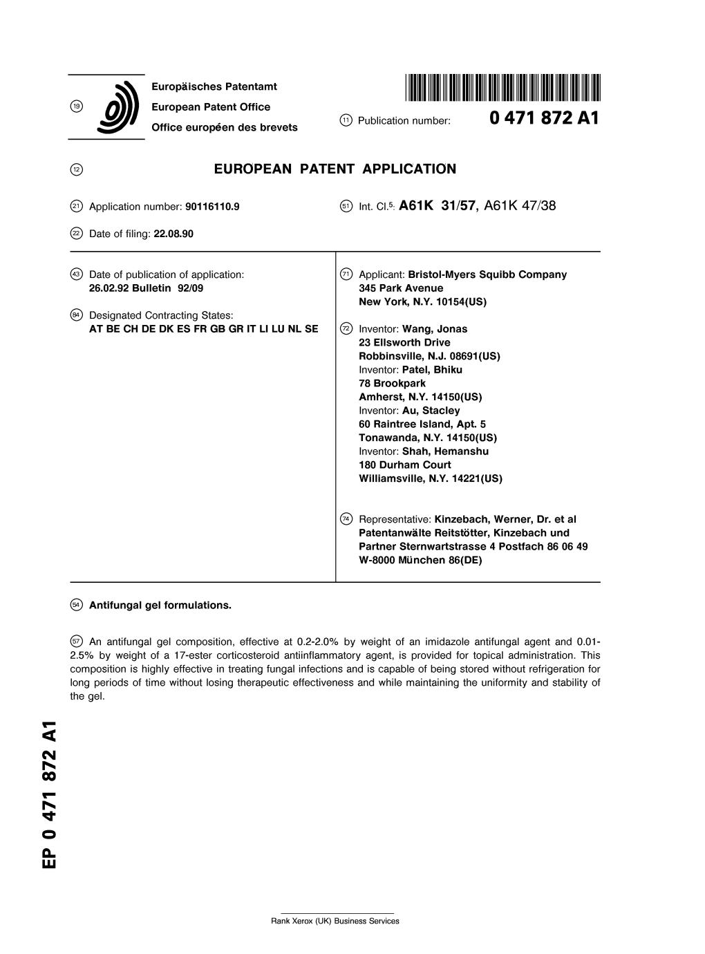 Antifungal Gel Formulations