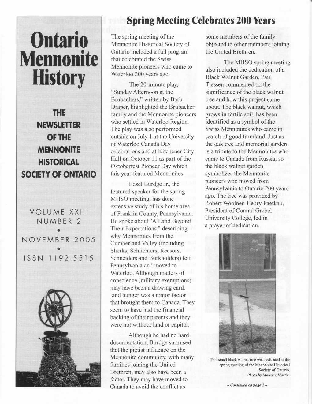 Ontario Mennonite History