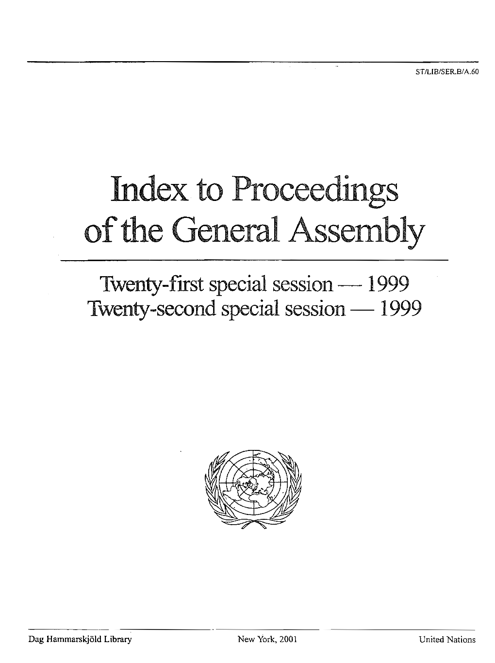 Indexto Proceedings Ofthe General Assembly