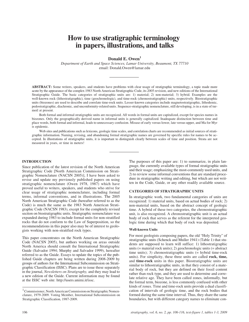 How to Use Stratigraphic Terminology in Papers, Illustrations, and Talks