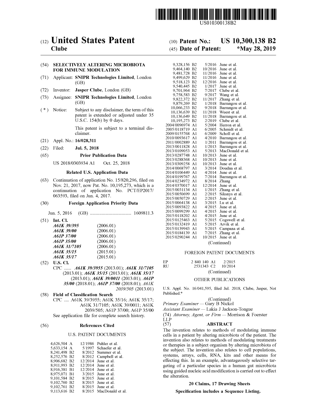United States Patent (10 ) Patent No