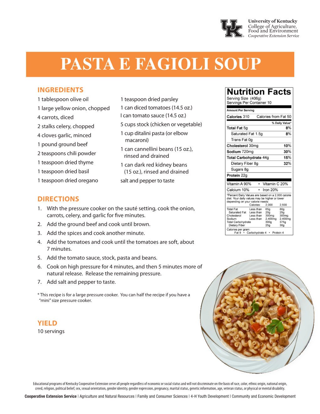 Pasta E Fagioli Soup