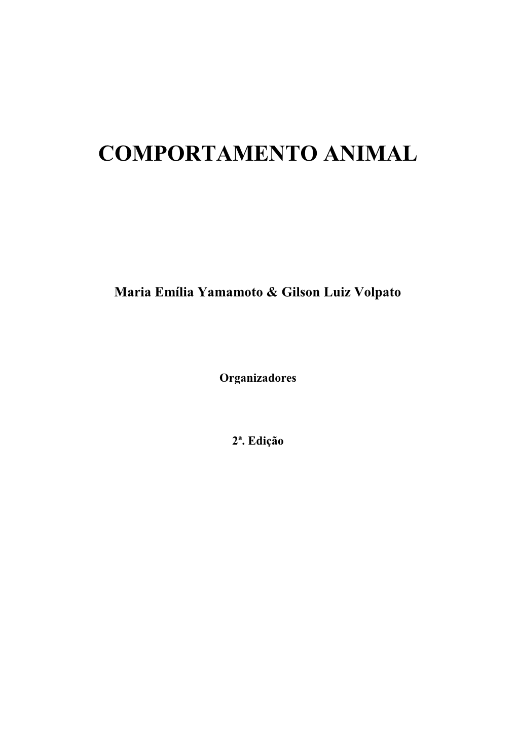 Capítulo 1: Ciência E Comportamento Animal