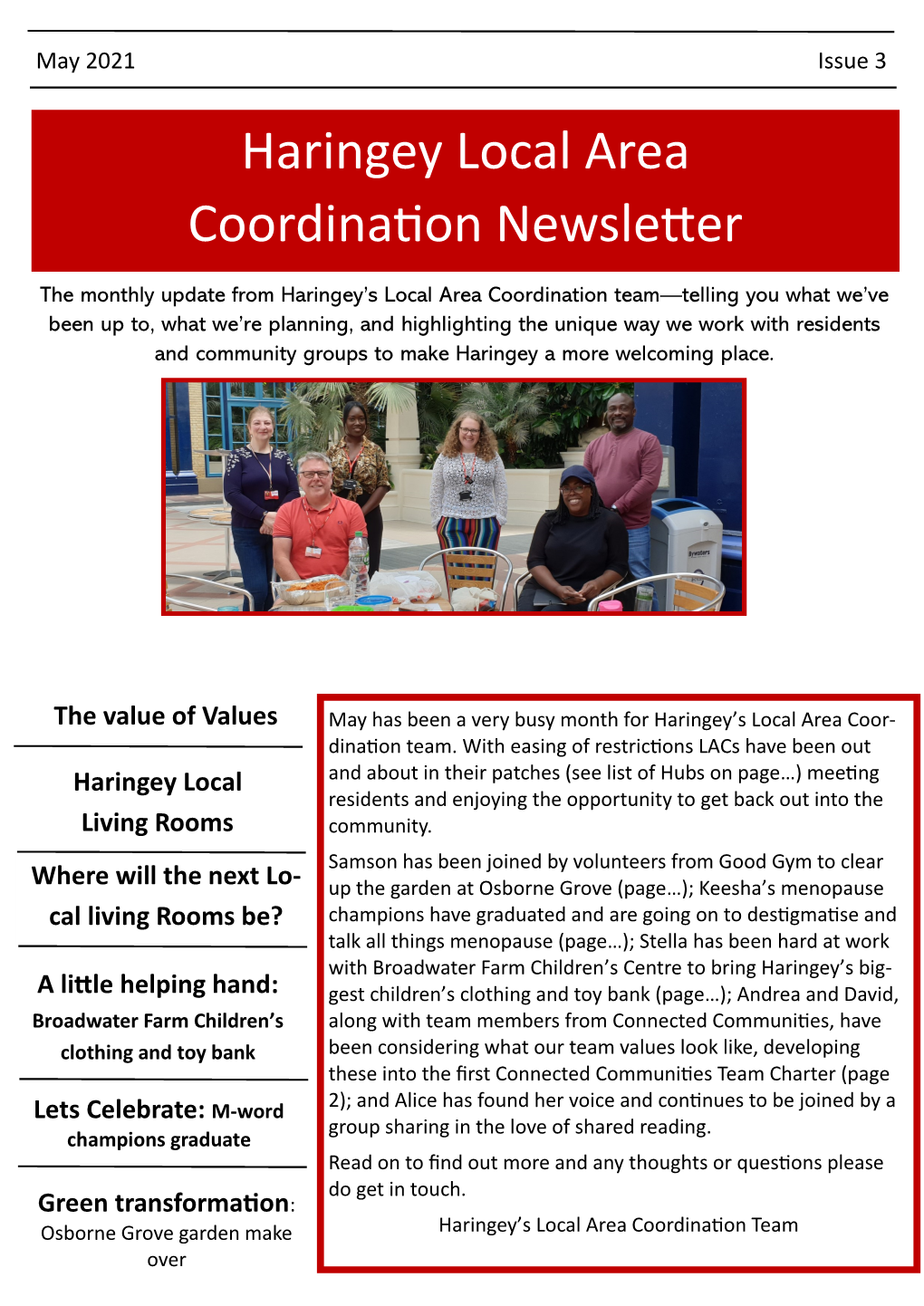 Haringey Local Area Coordination Newsletter