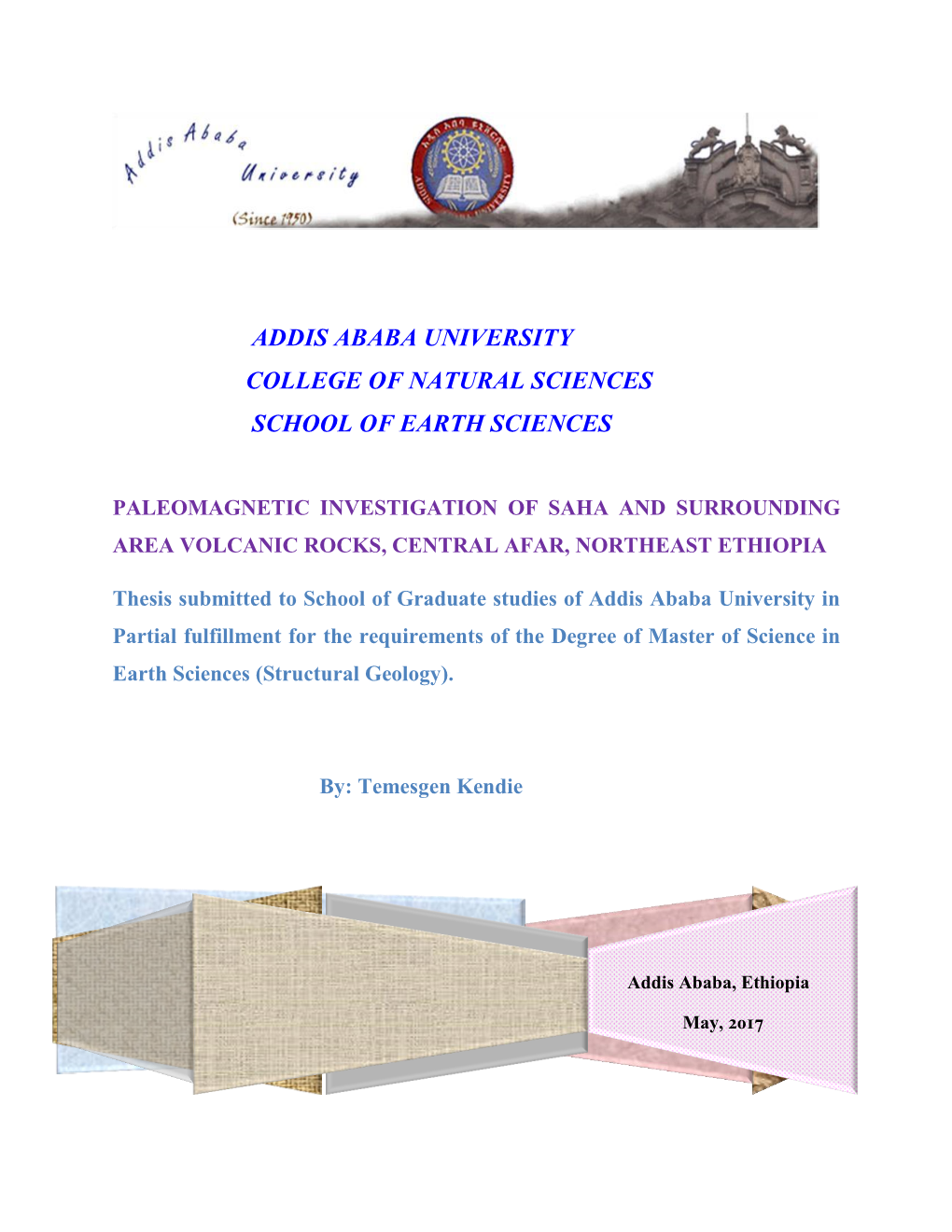 Addis Ababa University College of Natural Sciences School of Earth