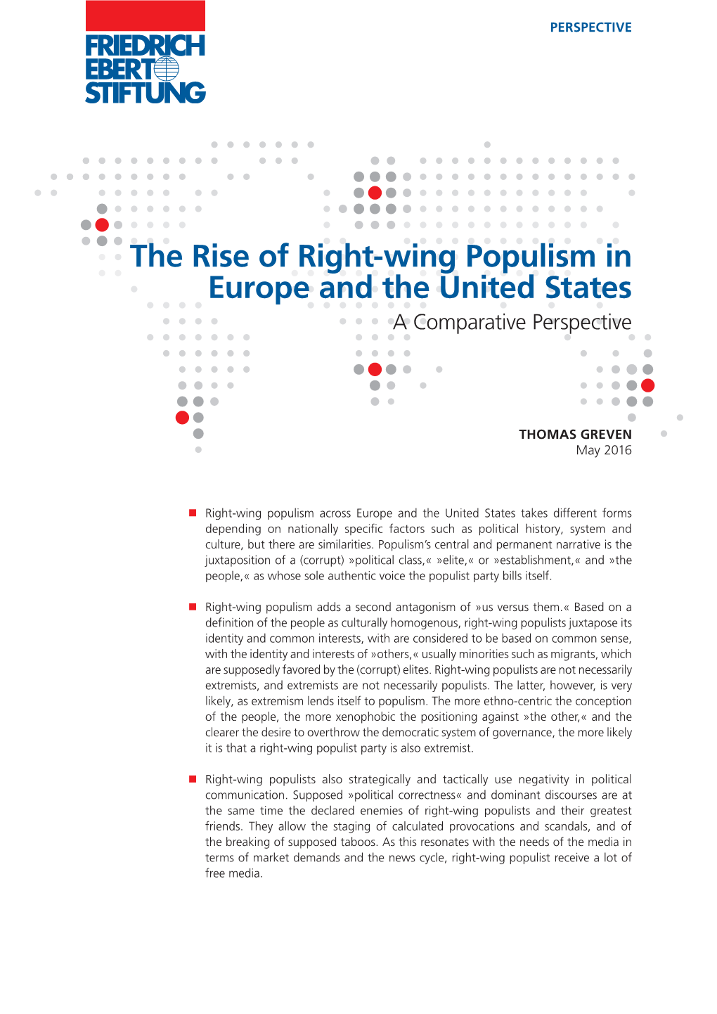 The Rise of Right-Wing Populism in Europe and the United States a Comparative Perspective