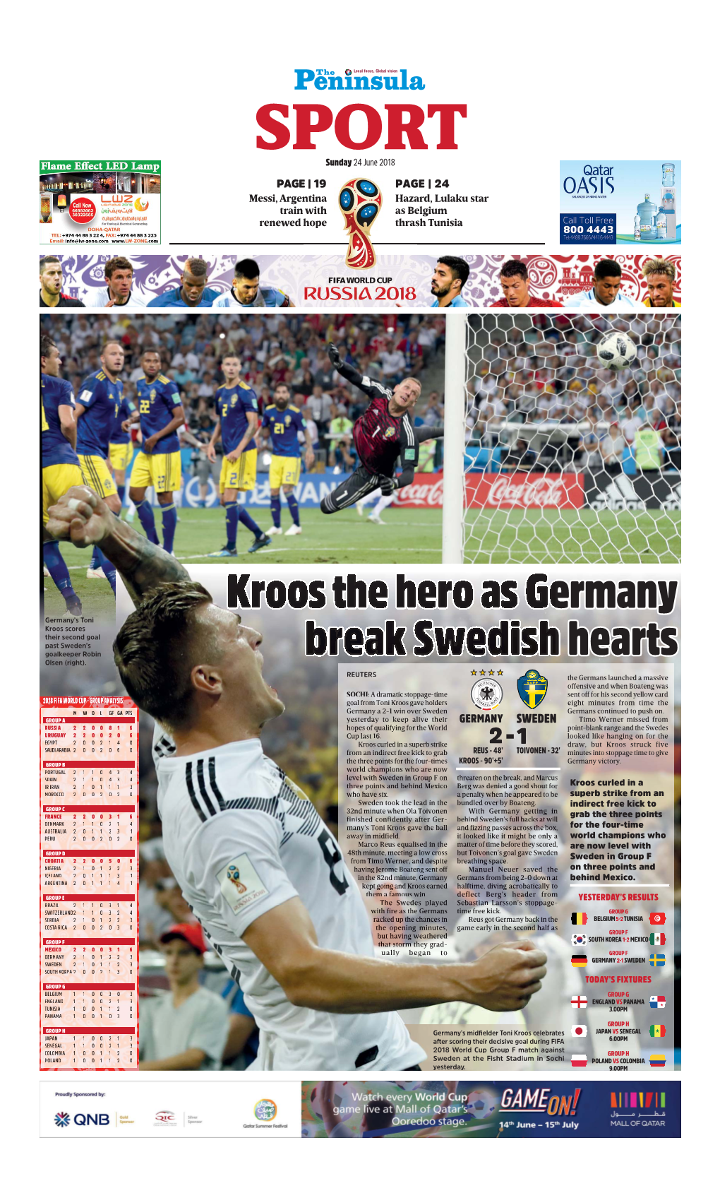 Kroos the Hero As Germany Break Swedish Hearts