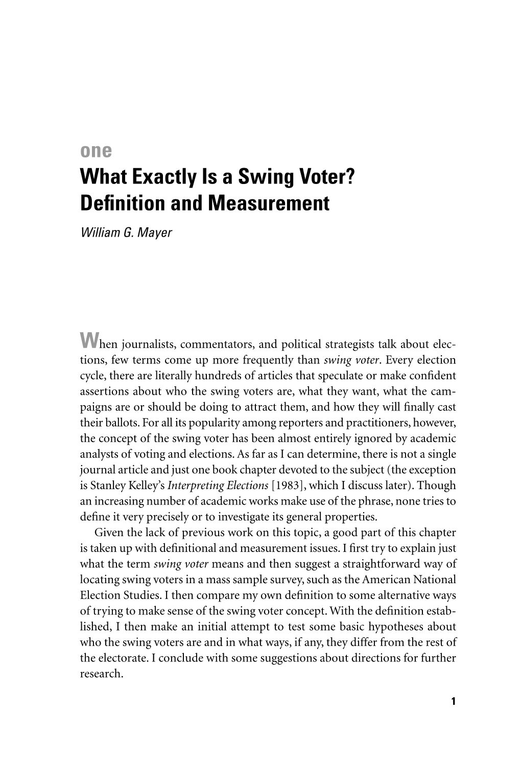 One What Exactly Is a Swing Voter? Definition and Measurement