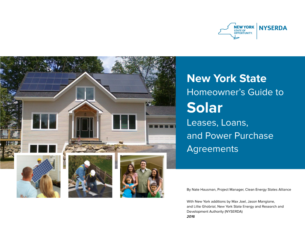 New York State Homeowner’S Guide to Solar Leases, Loans, and Power Purchase Agreements