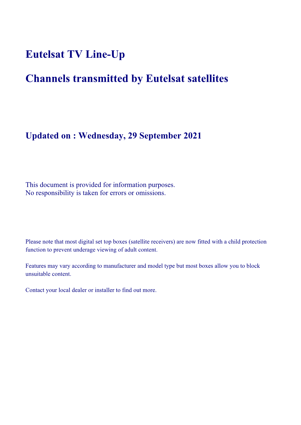 Channel Line-Up (Pdf)