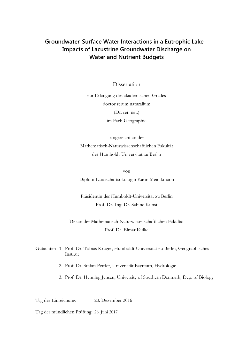 Impacts of Lacustrine Groundwater Discharge on Water and Nutrient Budgets