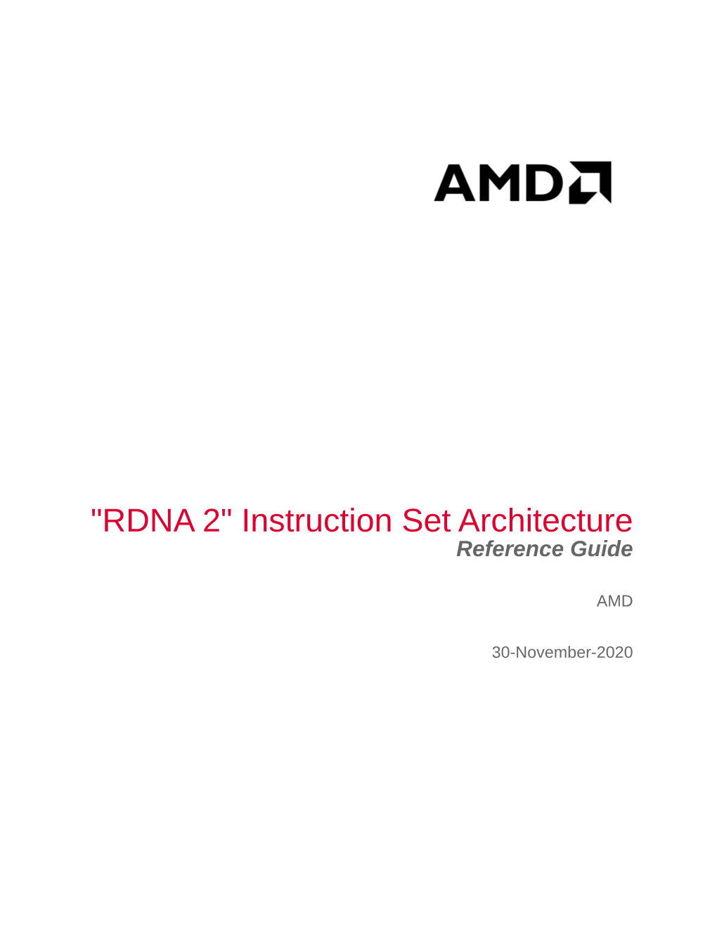 "RDNA 2" Instruction Set Architecture Reference Guide