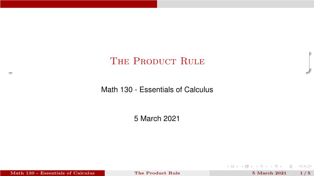 The Product Rule