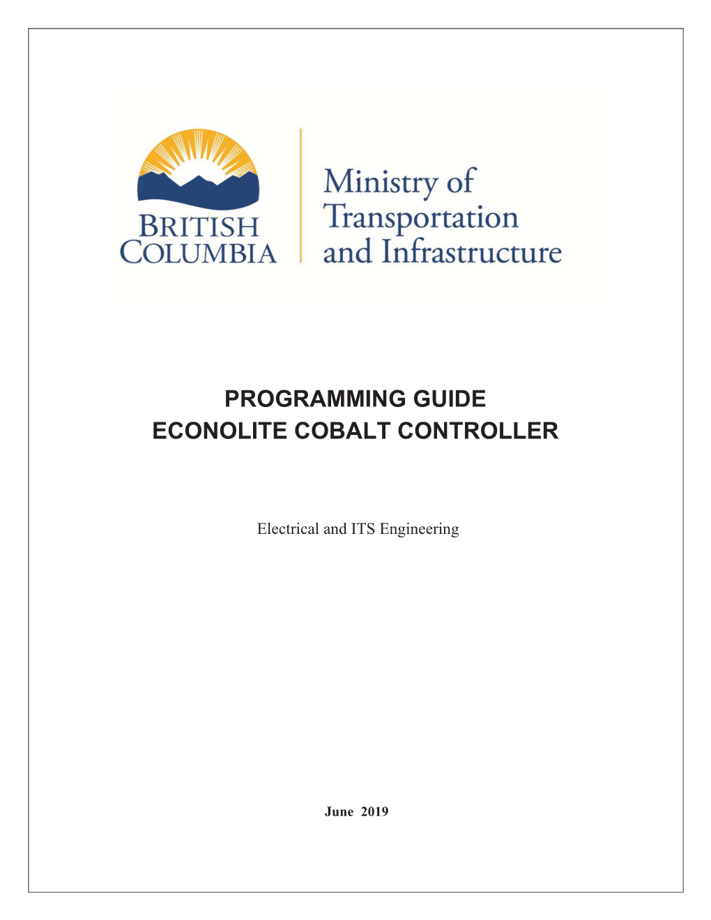 Programming Guide Econolite Cobalt Controller