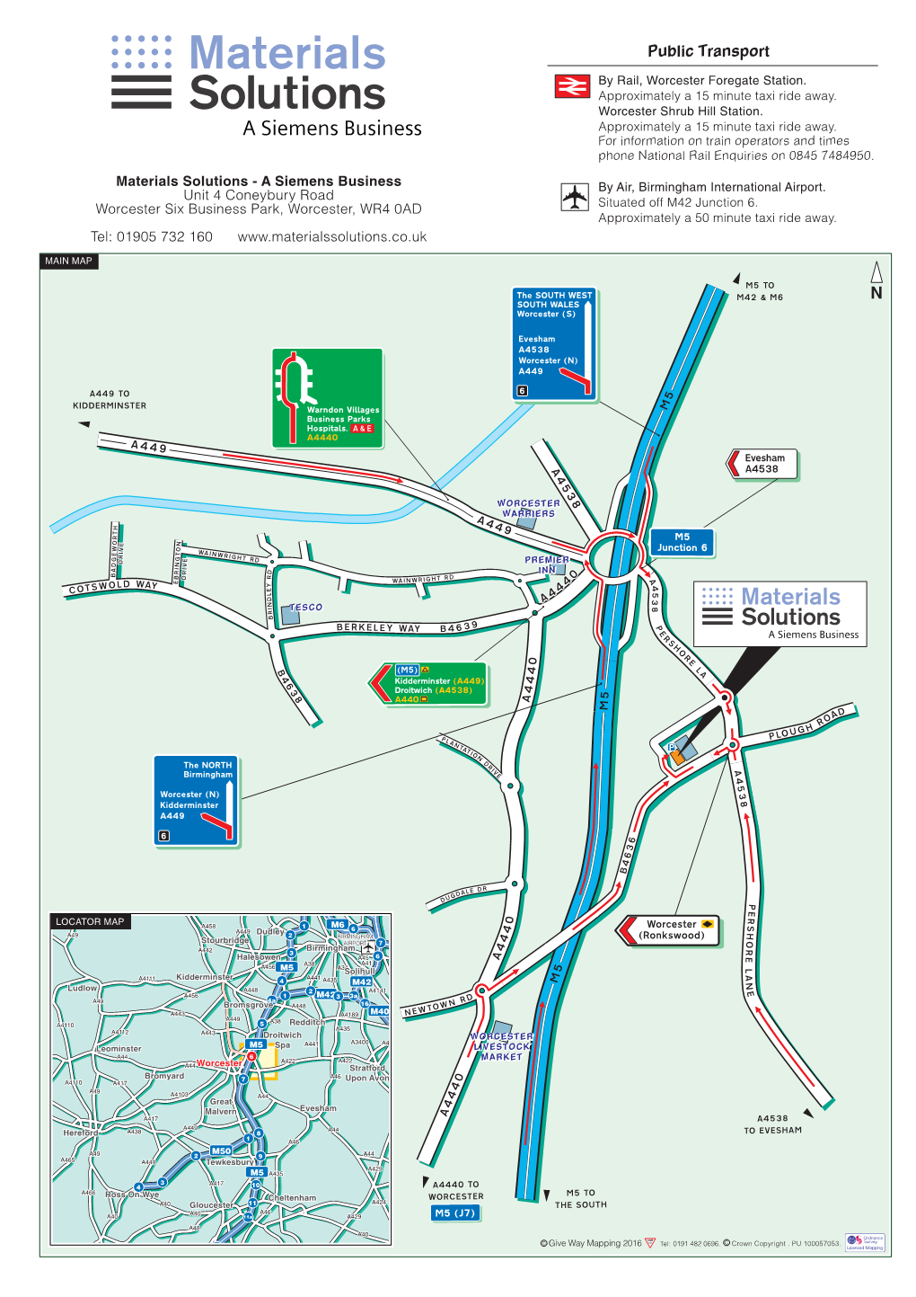 Siemens Materials Solutions Worcester Directions