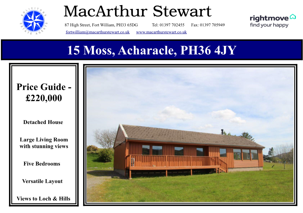 Macarthur Stewart Estate Agents Tel 01397 702455