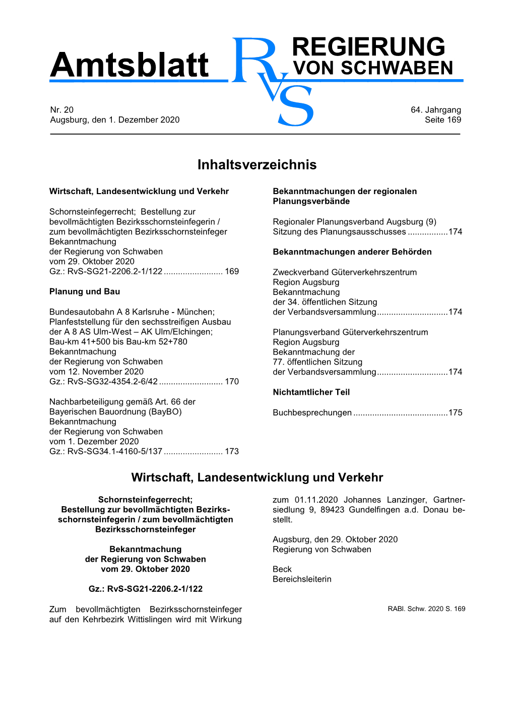 Amtsblatt VON SCHWABEN