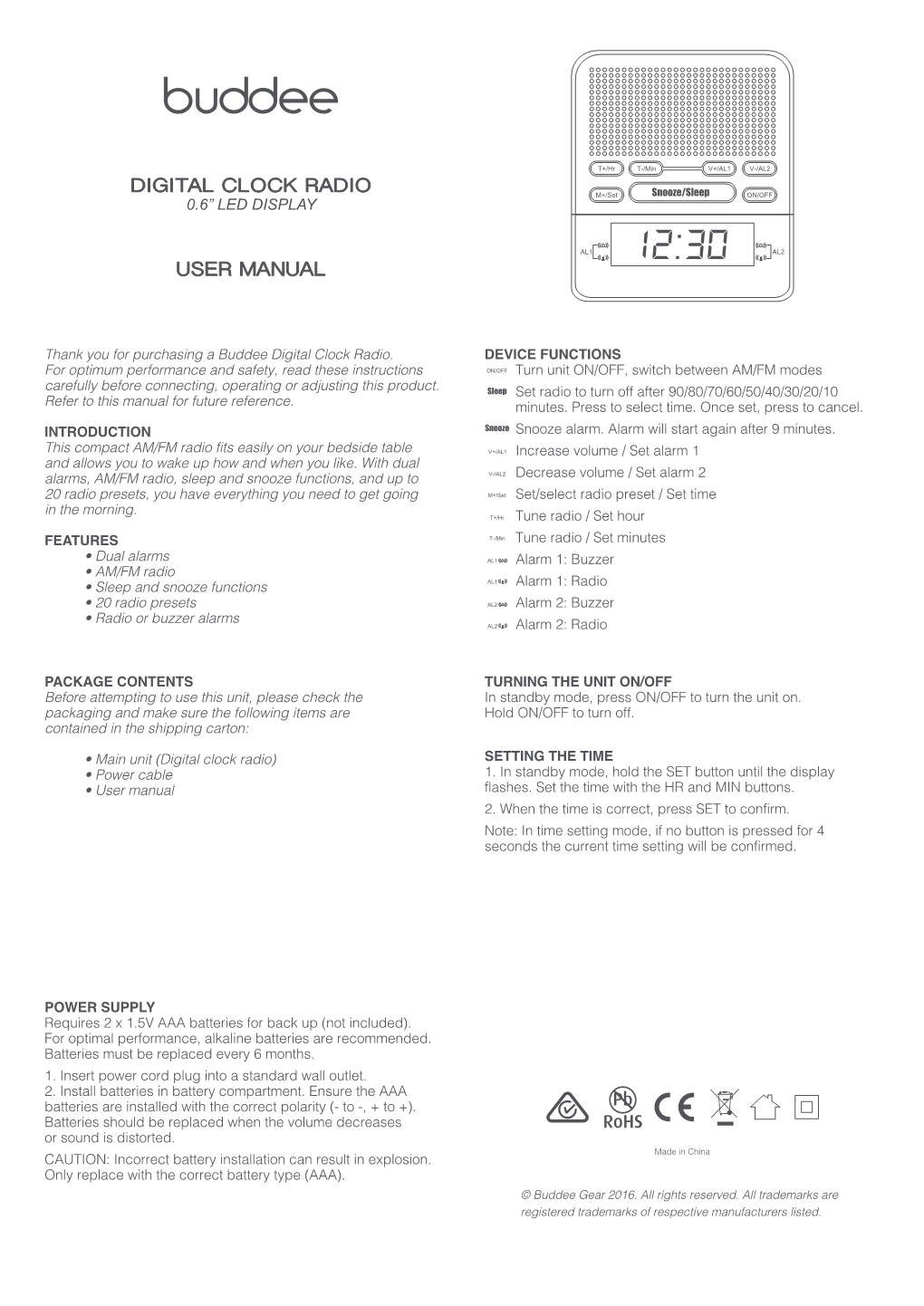 Digital Clock Radio User Manual