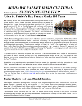 Utica St. Patrick's Day Parade Marks 195 Years