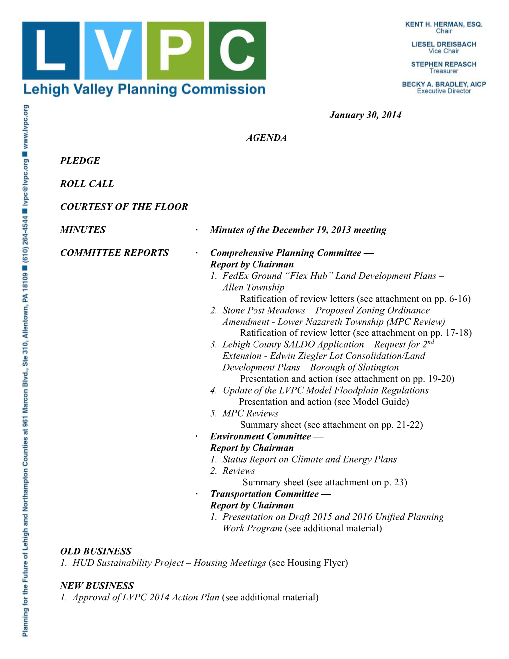Minutes of the December 19, 2013 Meeting COMMITTEE