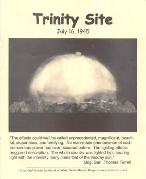 Trinity Site July 16, 1945
